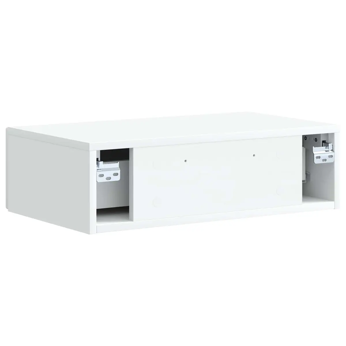 Wall-Mounted Side Table Storage Cabinet Bedside Stand 59cm White Engineered Wood