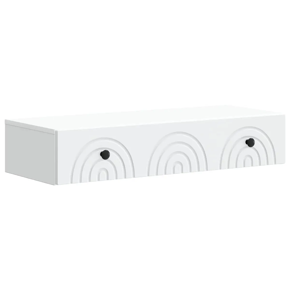Wall-Mounted Side Table Storage Cabinet 87.5 x 34.5 x 17 cm White Engineered Wood