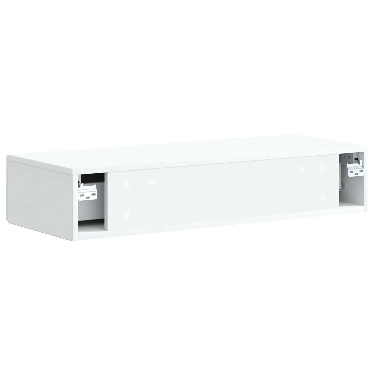 Wall-Mounted Side Table Storage Cabinet 87.5 x 34.5 x 17 cm White Engineered Wood