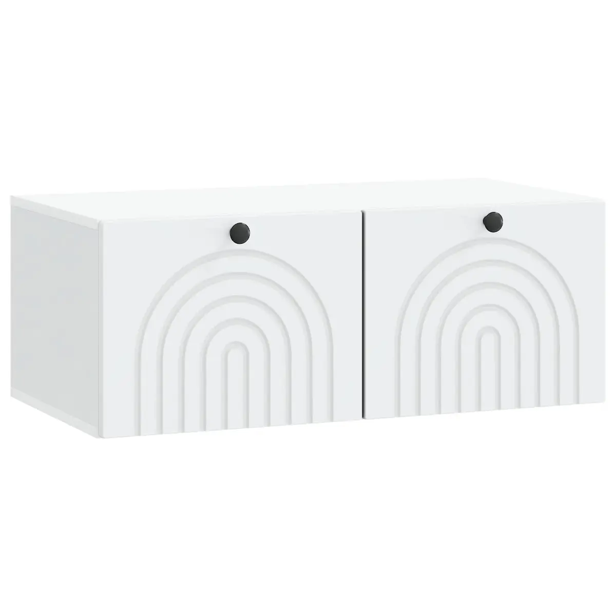 Wall-Mounted TV Cabinet White Storage Unit Living Room Media Organizer 78.5cm