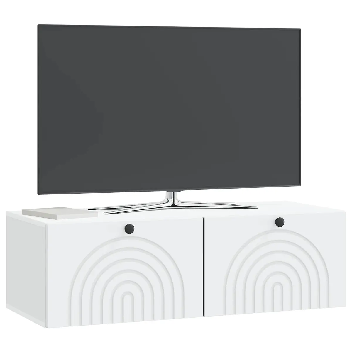 Wall-Mounted TV Cabinet Storage Unit White 99 x 41 x 30 cm Engineered Wood