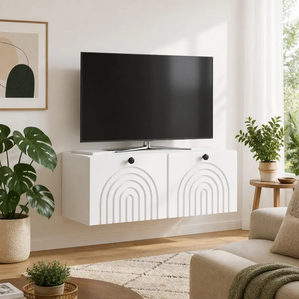 Wall-Mounted TV Cabinet Storage Unit 78.5 x 31 x 30 cm White