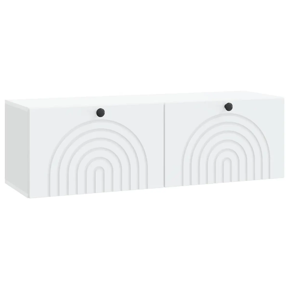 Wall-Mounted TV Cabinet Media Storage 98 x 30 cm White Engineered Wood