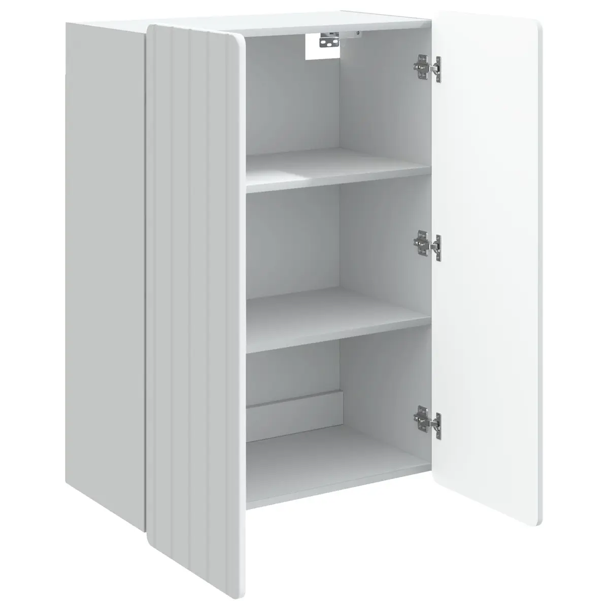 Wall-Mounted Storage Cabinet White Engineered Wood Living Room 66 x 34.5 x 92 cm