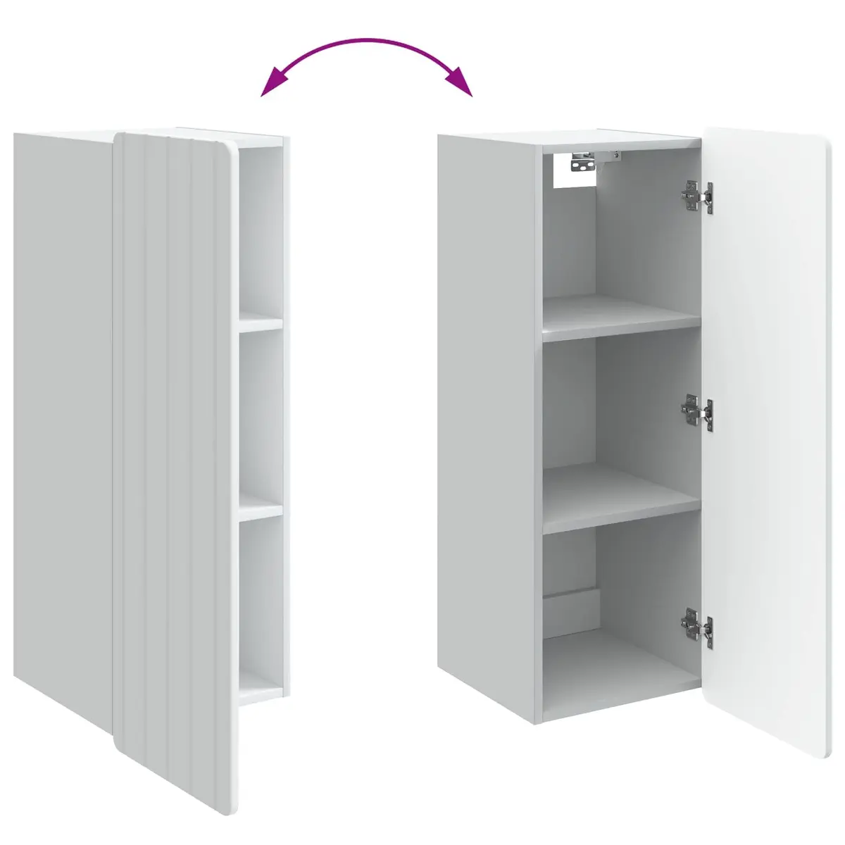 Wall-Mounted Storage Cabinet White 33 x 34.5 x 94 cm Engineered Wood Shelves