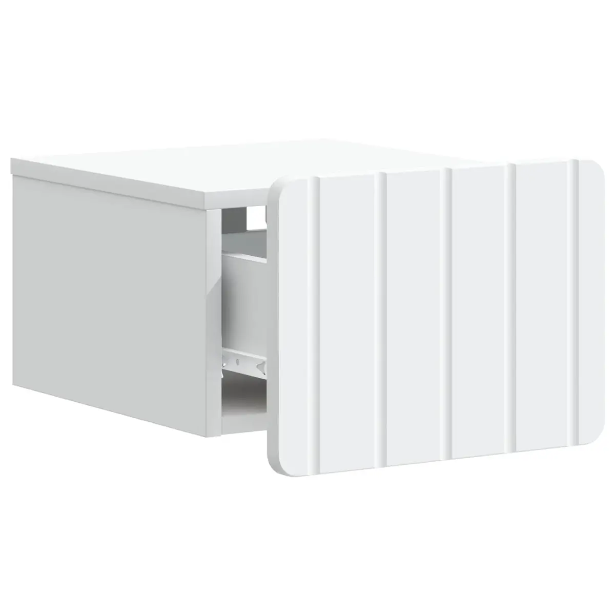 White Wall-Mounted Bedside Cabinet Drawer Storage Bedroom Nightstand Organiser