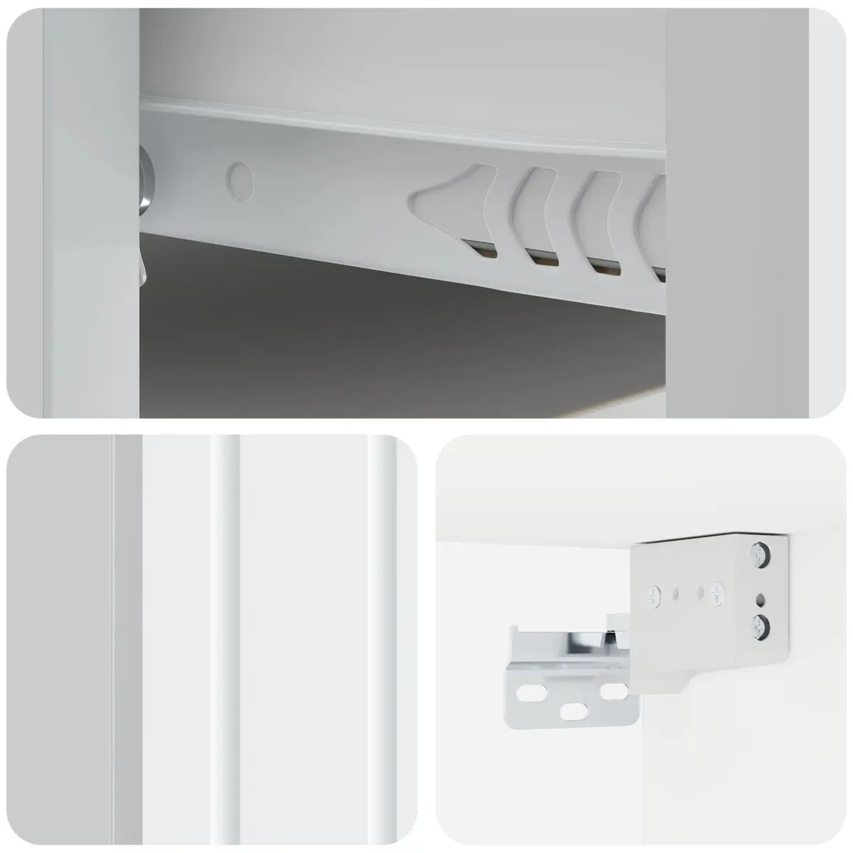 White Wall-Mounted Bedside Cabinet Drawer Storage Bedroom Nightstand Organiser
