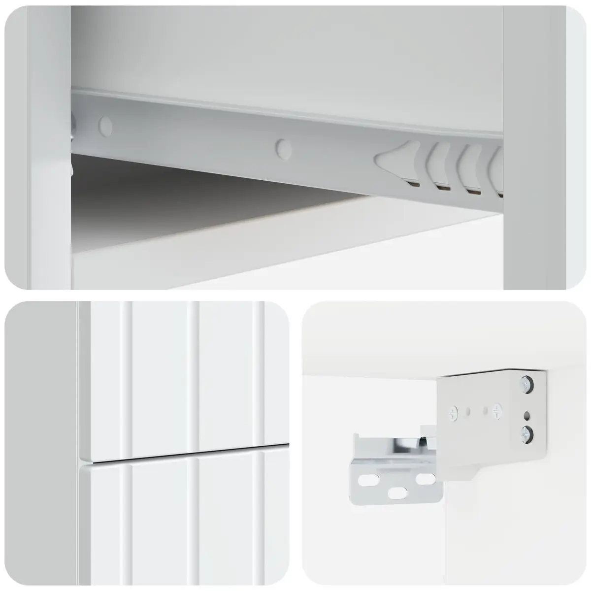 Wall-Mounted Bedside Cabinet Storage Organiser White Small Spaces