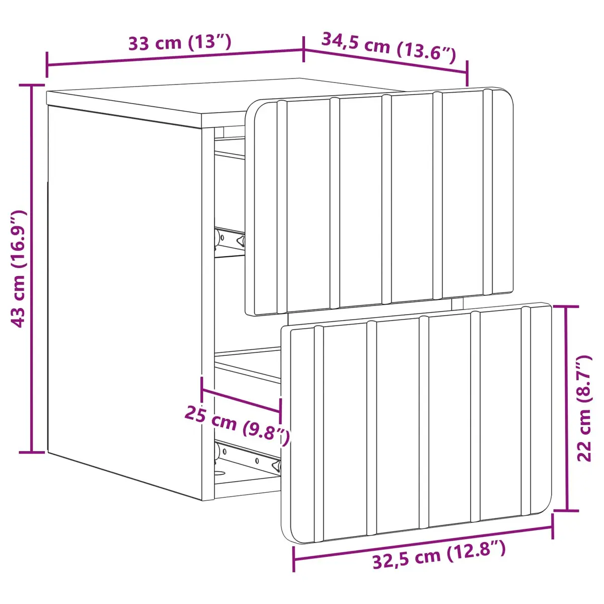 Wall-Mounted Bedside Cabinet Storage Organiser White Small Spaces