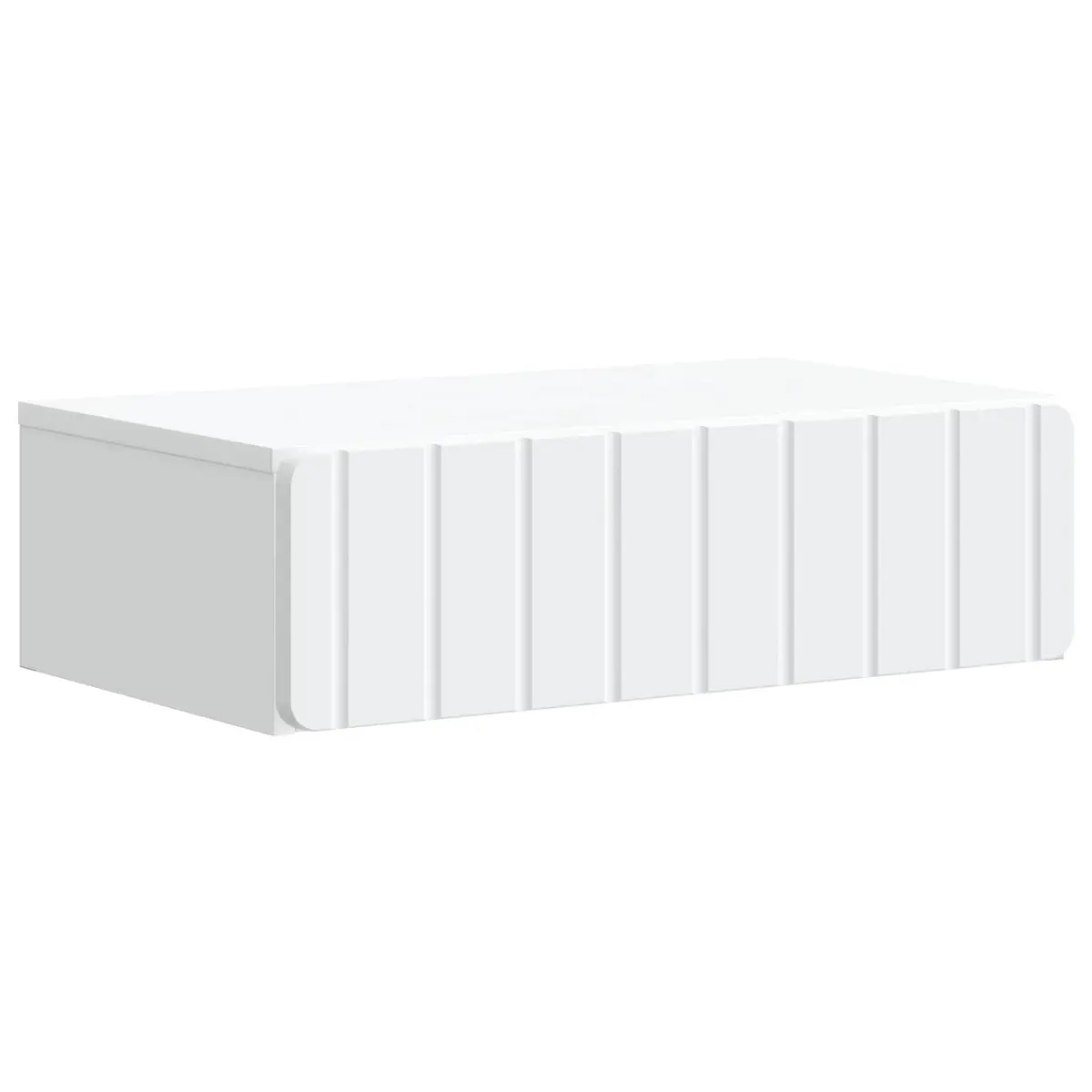 Wall-Mounted Side Table Storage Cabinet Modern Bedroom Living Room 59 x 34.5 x 17 cm White