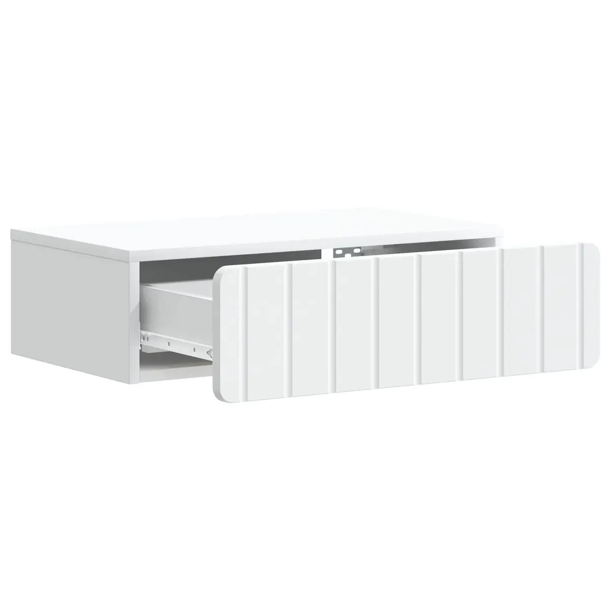 Wall-Mounted Side Table Storage Cabinet Modern Bedroom Living Room 59 x 34.5 x 17 cm White