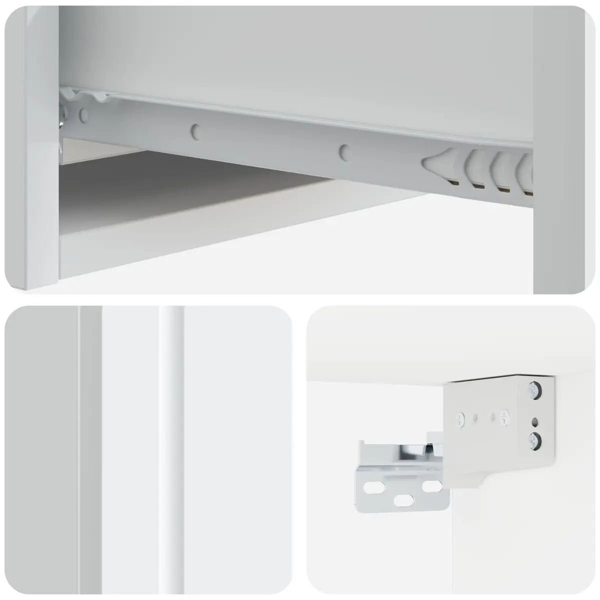 Wall-Mounted Side Table Storage Cabinet Modern Bedroom Living Room 59 x 34.5 x 17 cm White