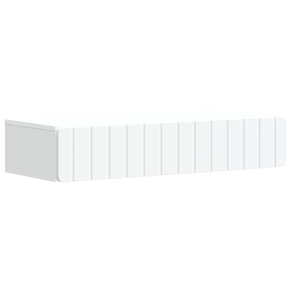 Wall-Mounted Side Table Storage Cabinet White Floating Shelf 87.5cm x 34.5cm x 17cm