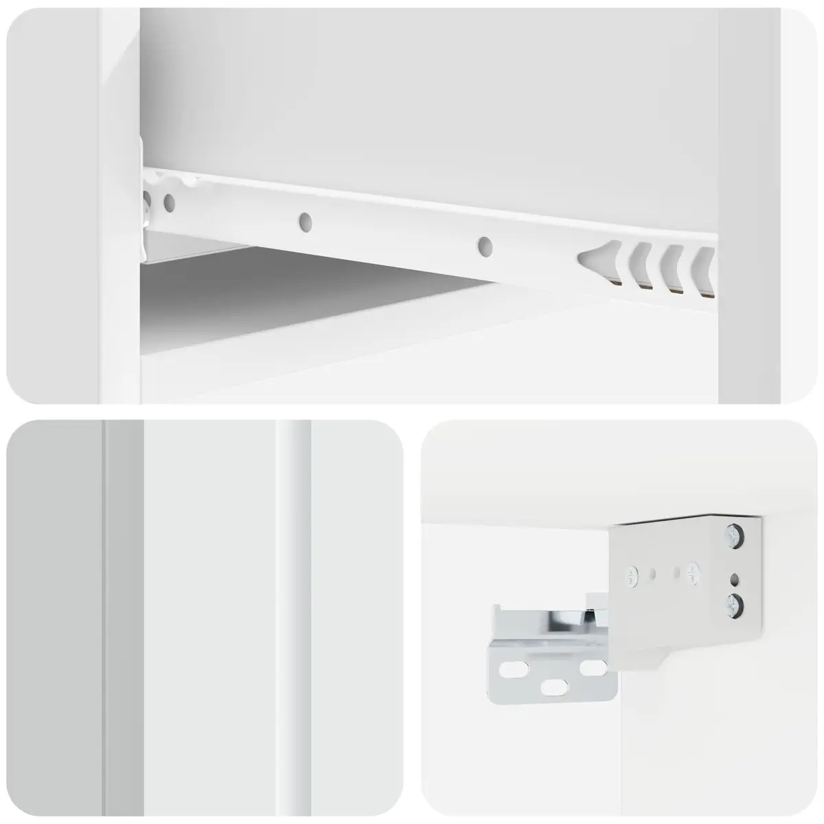 Wall-Mounted Side Table Storage Cabinet White Floating Shelf 87.5cm x 34.5cm x 17cm