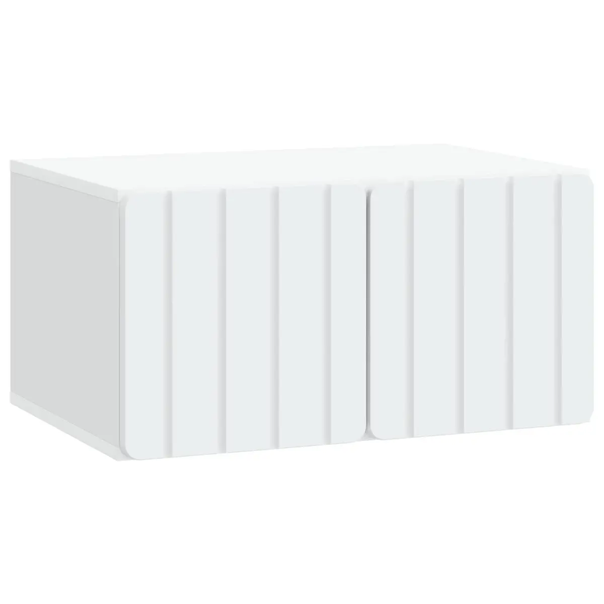Wall-Mounted Storage Unit White 59.5x41x30cm for TV Entertainment