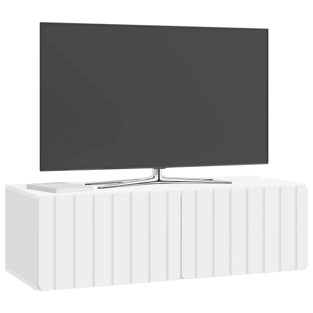 Wall-Mounted TV Cabinet Modern Storage Unit 98x41x30cm White