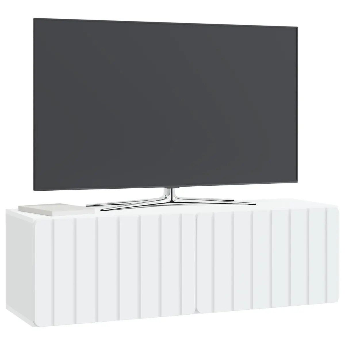 Wall-Mounted TV Cabinet Storage Unit 98x31x30cm White Modern