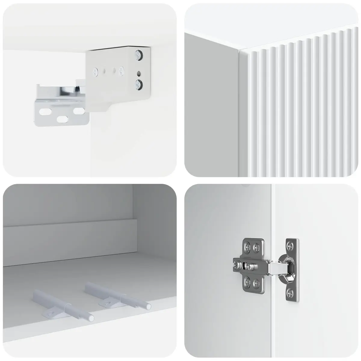 Wall-Mounted Storage Cabinet White 66 x 34.5 x 90 cm Modern Home Organiser
