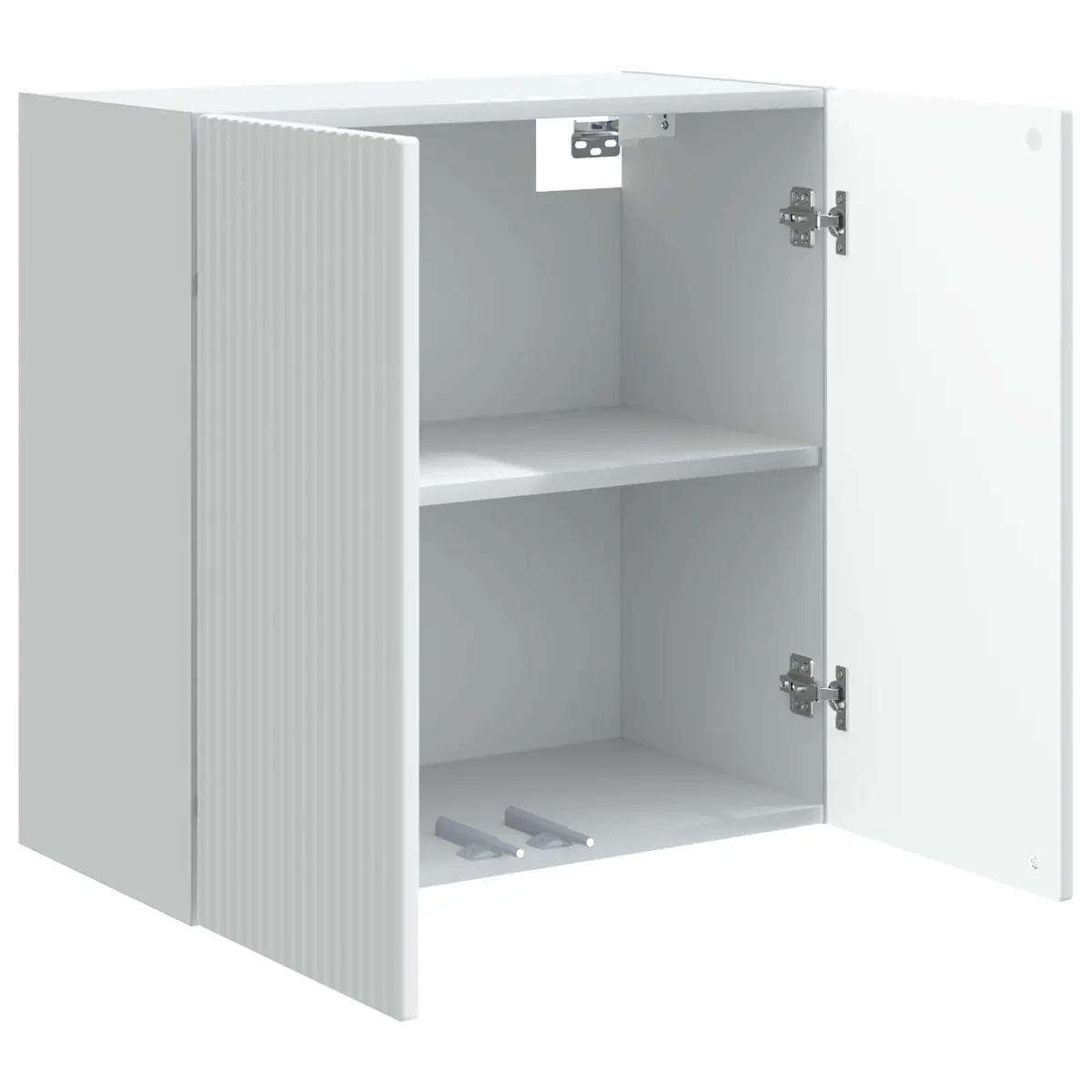 Wall-Mounted Storage Cabinet Organiser Shelf 59x31x60cm White Engineered Wood