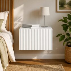 Quality Wall-Mounted Bedside Cabinet with Easy Access Drawers 33x34.5x20cm