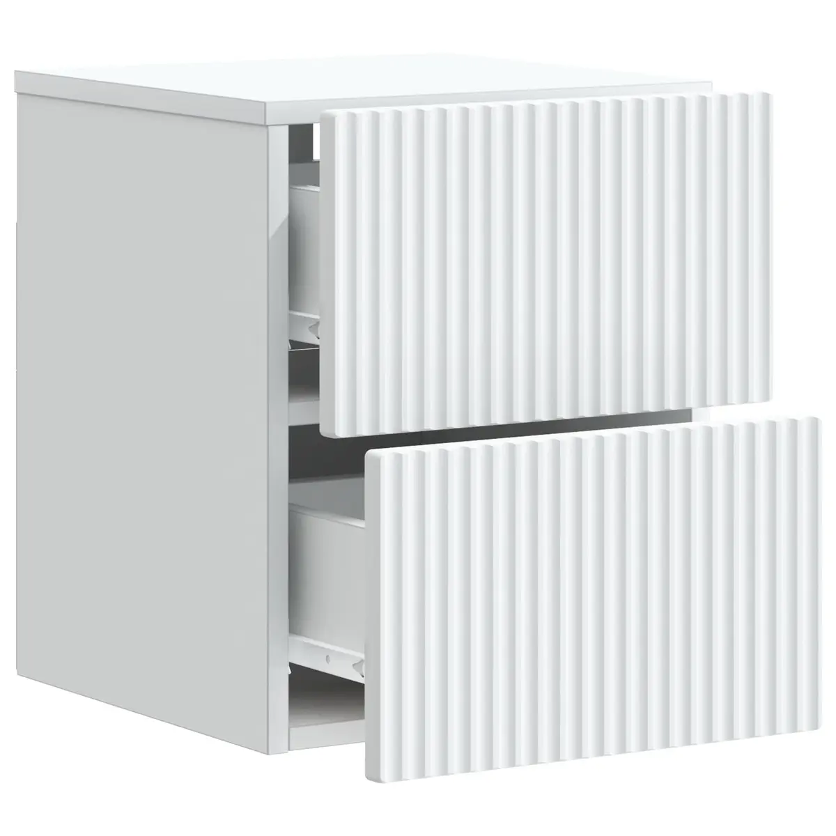 Wall-Mounted Bedside Cabinet in White