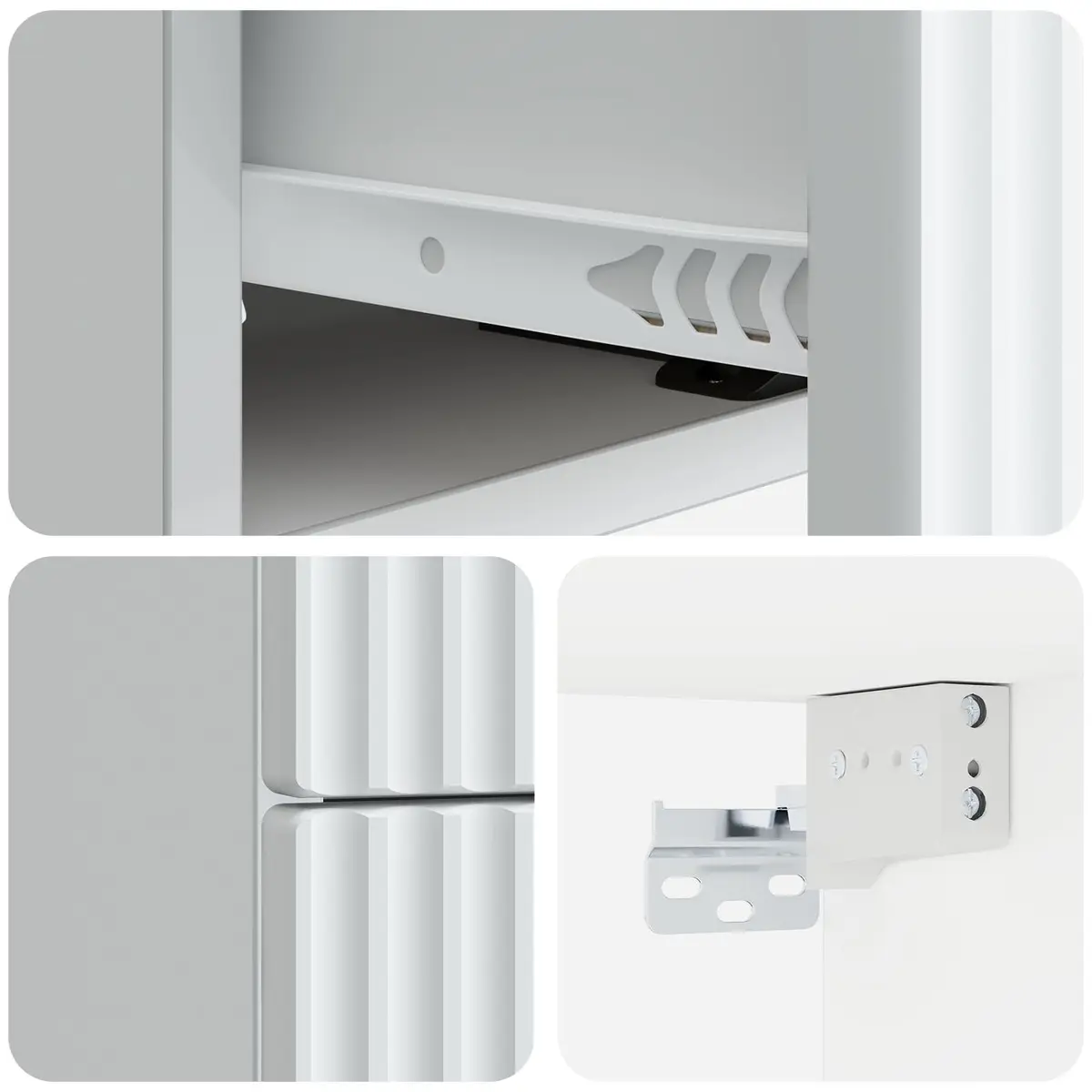 Wall-Mounted Bedside Cabinet in White