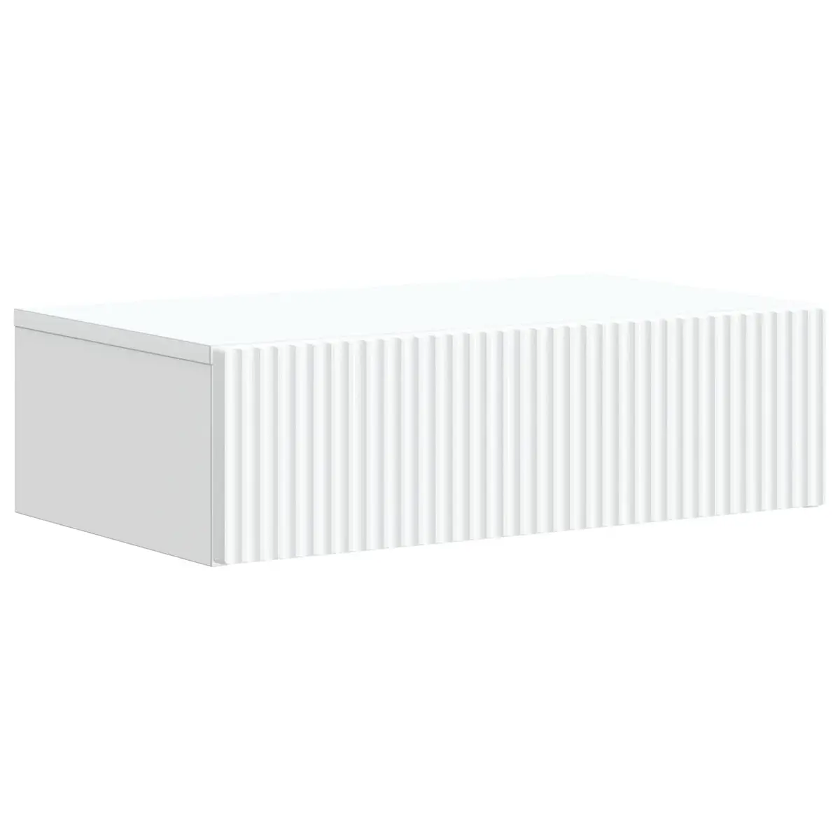 Wall-Mounted Side Table White Modern Storage 59x34.5x17cm