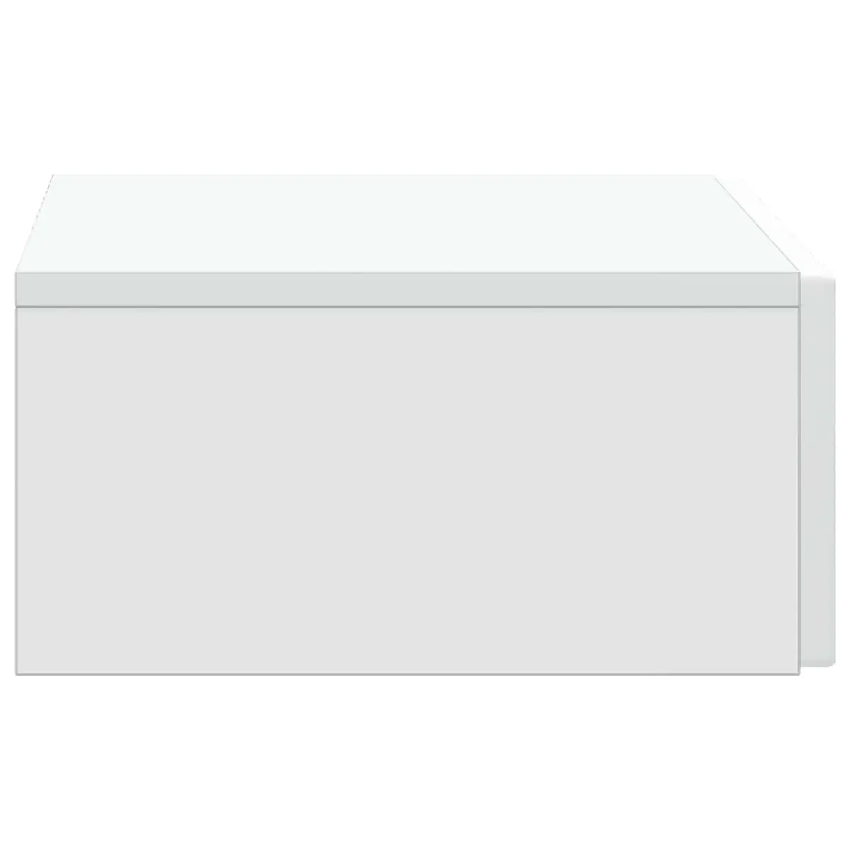 Wall-Mounted Side Table White Modern Storage 59x34.5x17cm