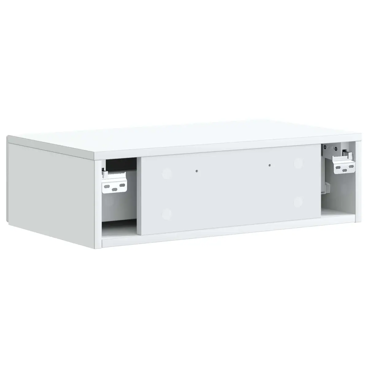 Wall-Mounted Side Table White Modern Storage 59x34.5x17cm