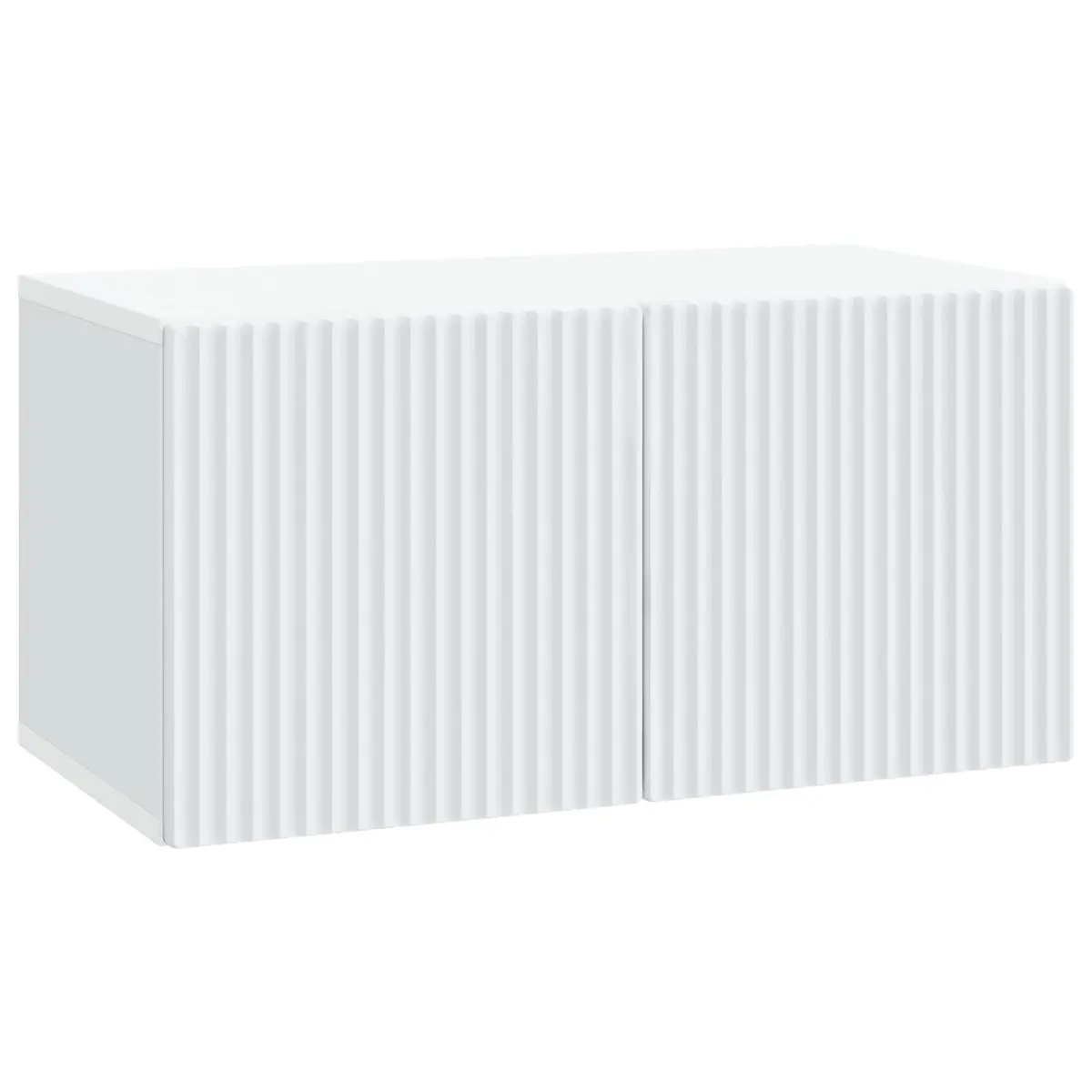 White TV Cabinet 59.5 x 31 x 30 cm Wall-Mounted Storage Unit