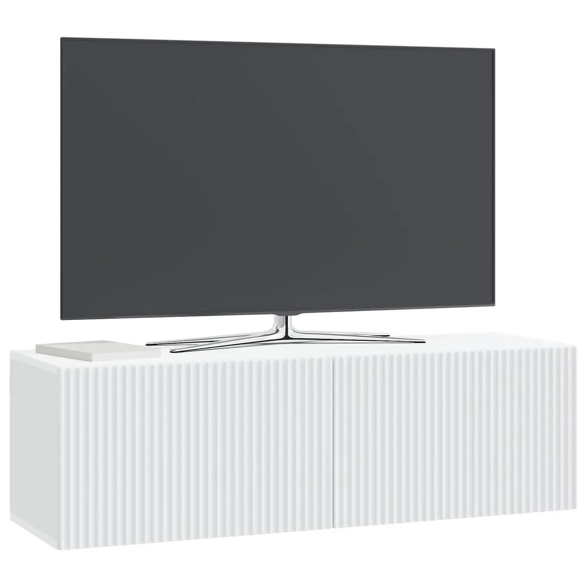 Wall-Mounted TV Cabinet Modern Living Room Storage Unit 98x31x30cm White