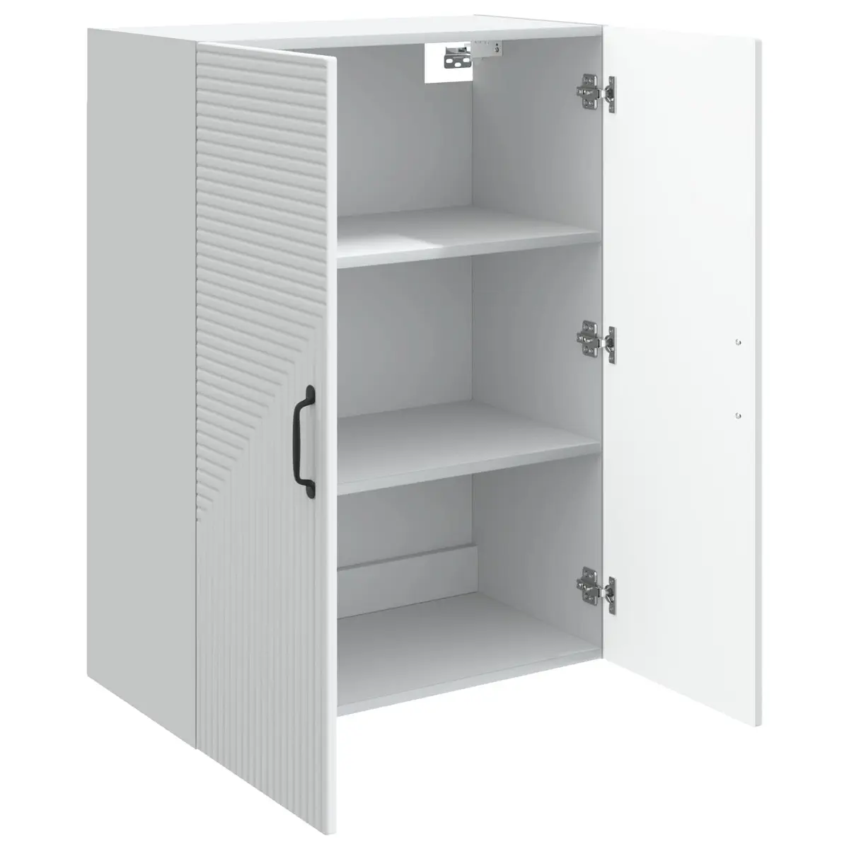 Wall-Mounted Storage Cabinet White Modern Shelving Unit 66 x 34.5 x 90 cm