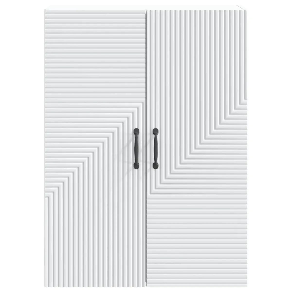 Wall-Mounted Storage Cabinet White Modern Shelving Unit 66 x 34.5 x 90 cm