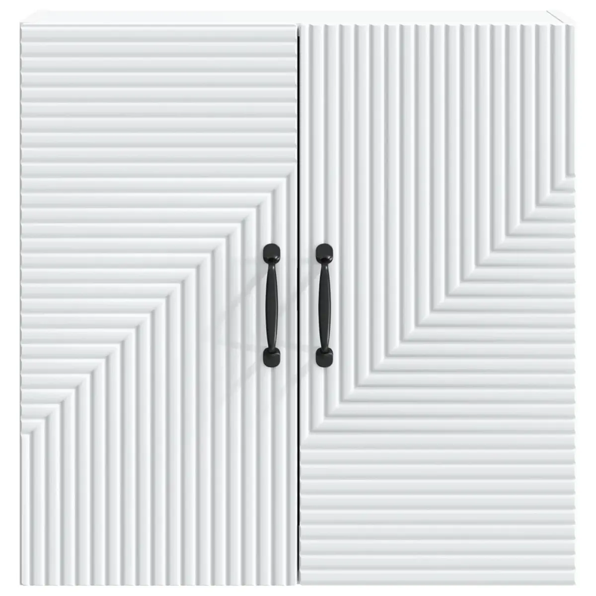 Wall-Mounted Storage Cabinet White Engineered Wood Modern Shelving Unit 59 x 31 x 60 cm