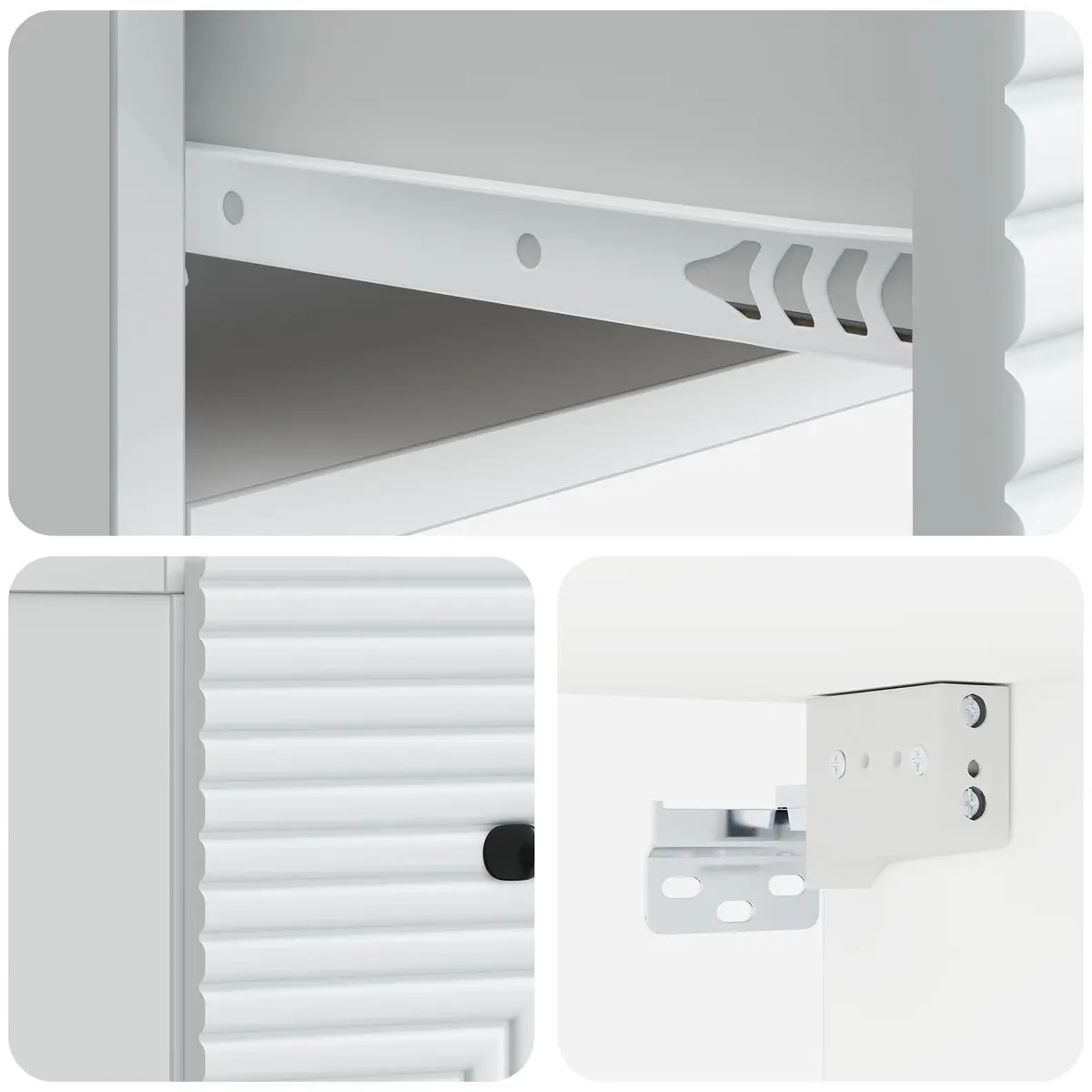 Wall-Mounted Bedside Cabinet Storage Table White 34.5 x 33 x 20 cm
