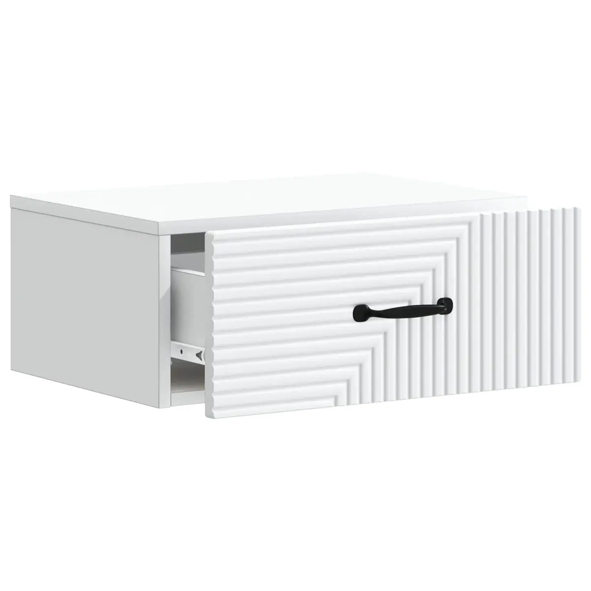 Bedside Cabinet Wall-Mounted White Bedroom Storage Furniture Drawers