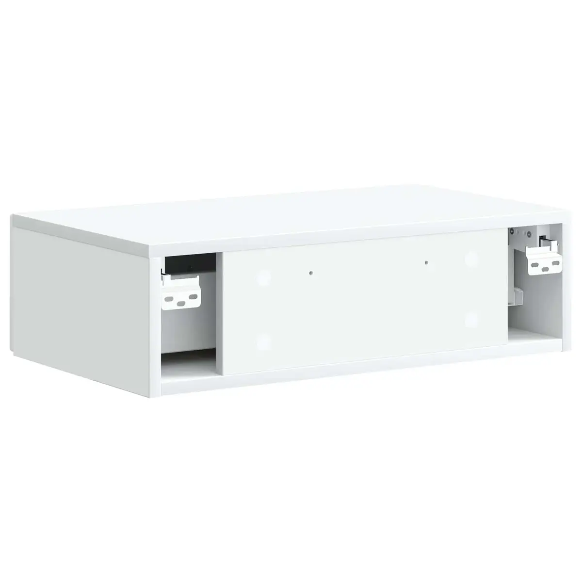 Wall-Mounted Side Table Storage Drawer Modern 59 x 34.5 x 17 cm White
