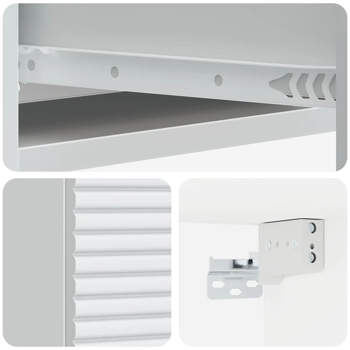 Wall-Mounted Side Table Storage Drawer Modern 59 x 34.5 x 17 cm White