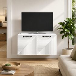 Reliable White Wall-Mounted TV Cabinet for Your Home