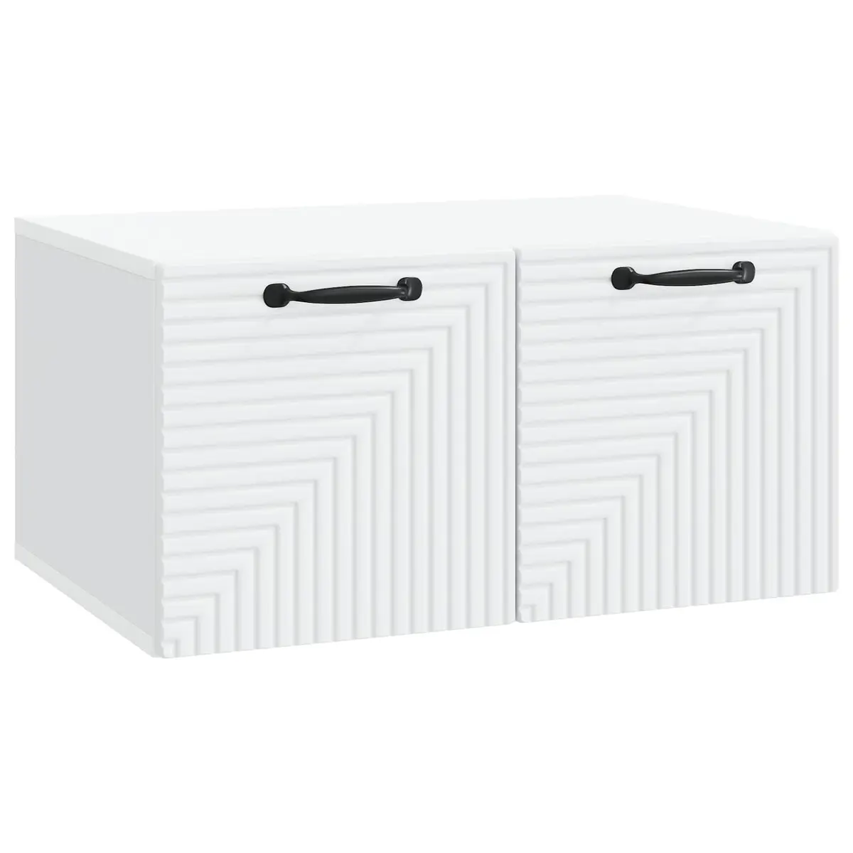 Wall-Mounted TV Cabinet White Modern Living Room Storage Unit 59.5 x 41 x 30cm