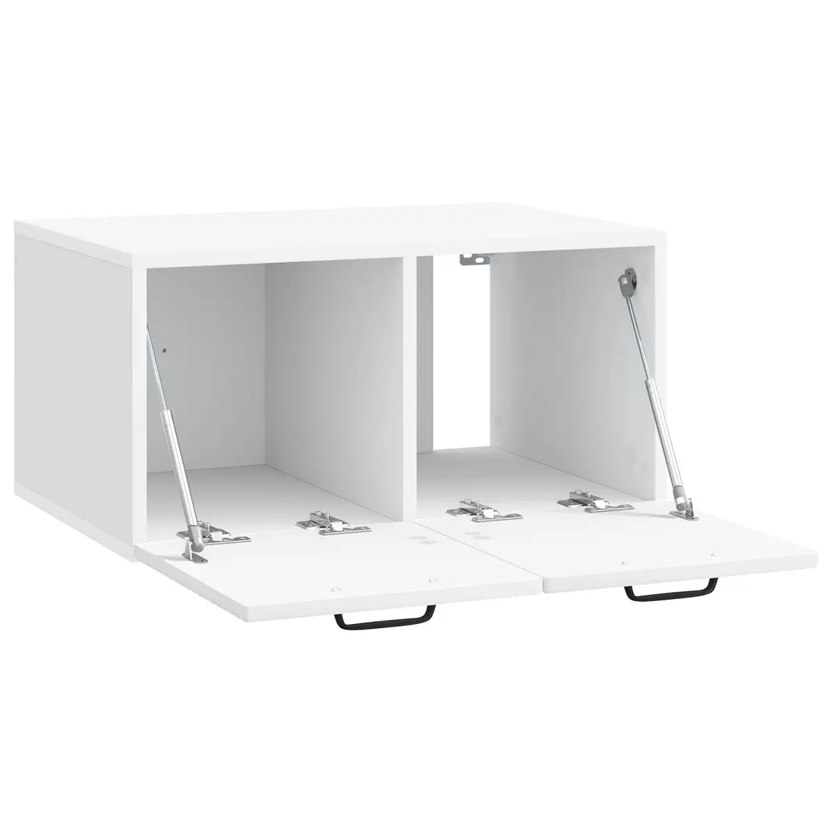 Wall-Mounted TV Cabinet White Modern Living Room Storage Unit 59.5 x 41 x 30cm