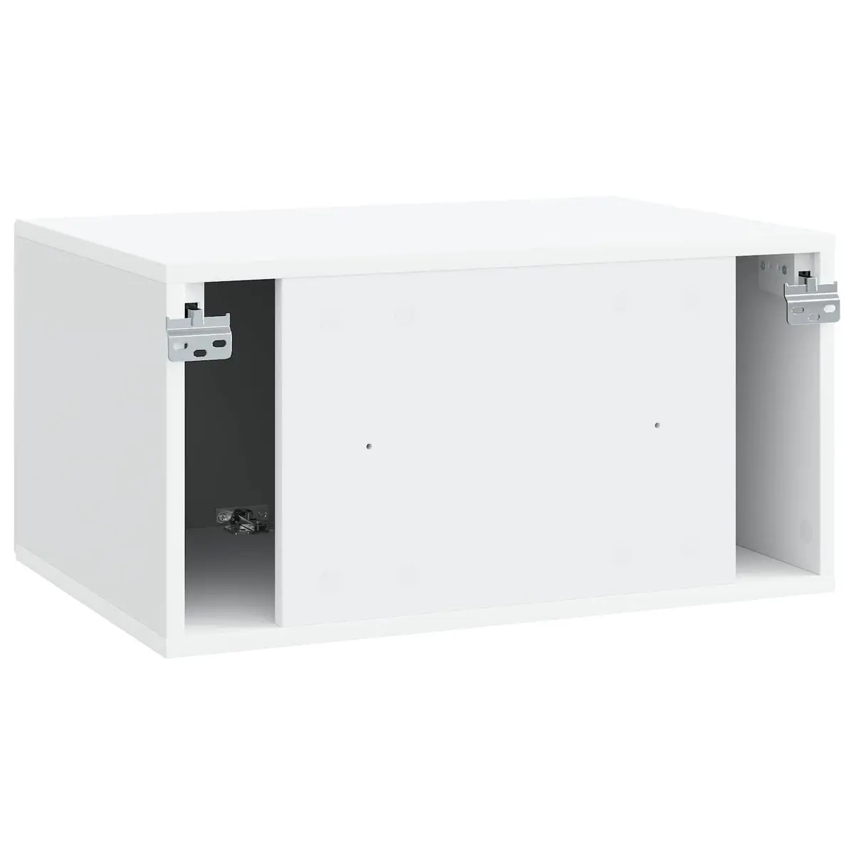 Wall-Mounted TV Cabinet White Modern Living Room Storage Unit 59.5 x 41 x 30cm