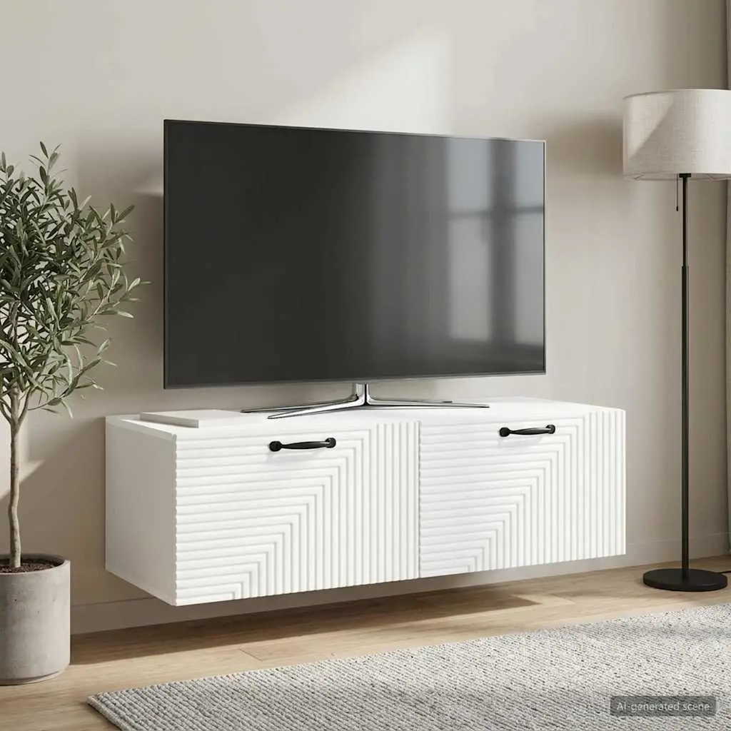 White Wall-Mounted TV Cabinet