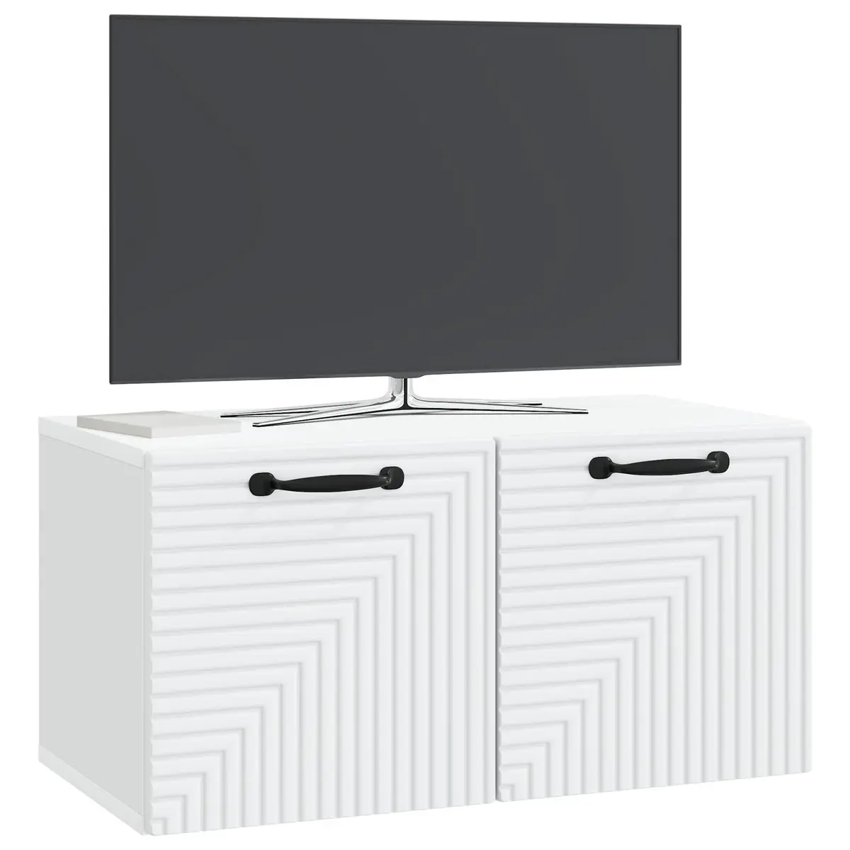 Wall-Mounted TV Cabinet Storage Unit 59.5x31x30cm White Modern