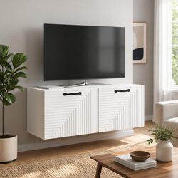 Value-Packed Wall-Mounted TV Cabinet in White
