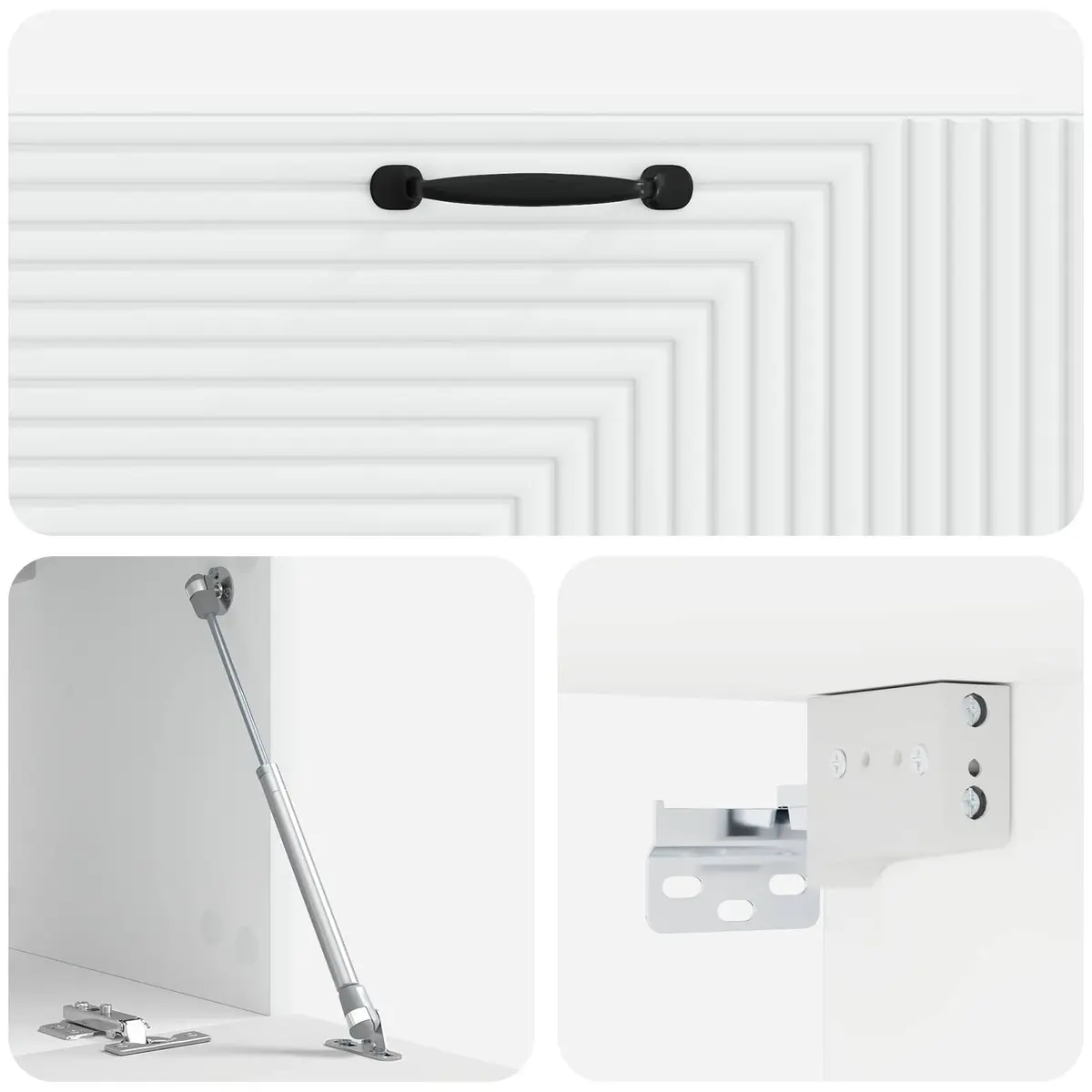 Wall-Mounted TV Cabinet Modern Storage Unit 98 x 31 x 30 cm White