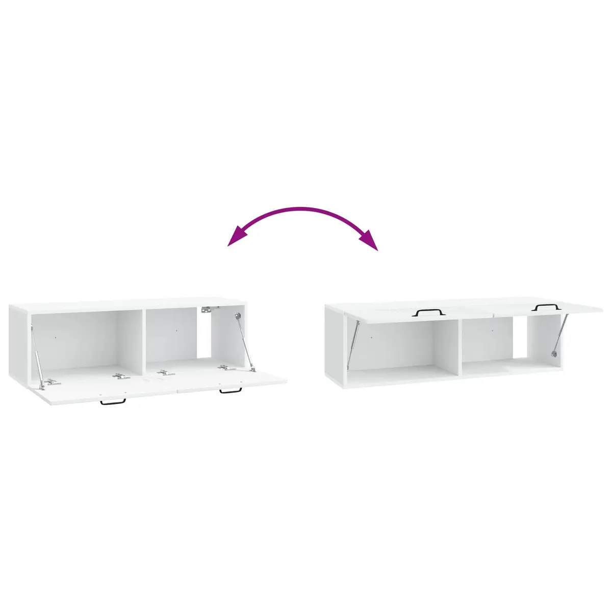 Wall-Mounted TV Cabinet Modern Storage Unit 98 x 31 x 30 cm White