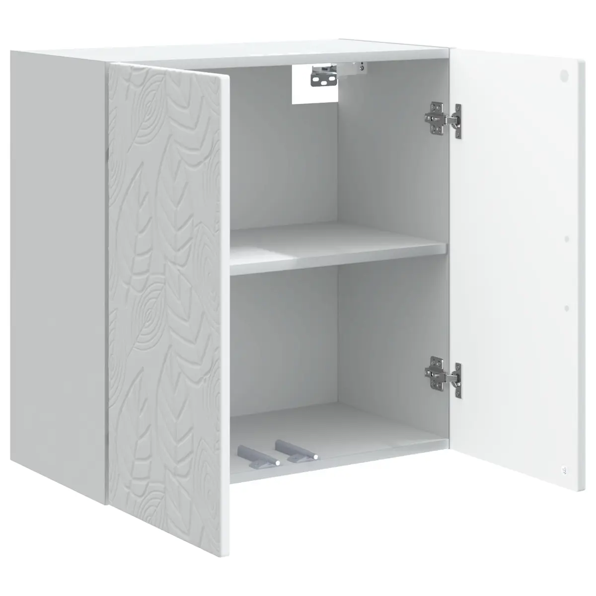 Wall-Mounted Storage Cabinet Organizer 59x31x60cm White Engineered Wood