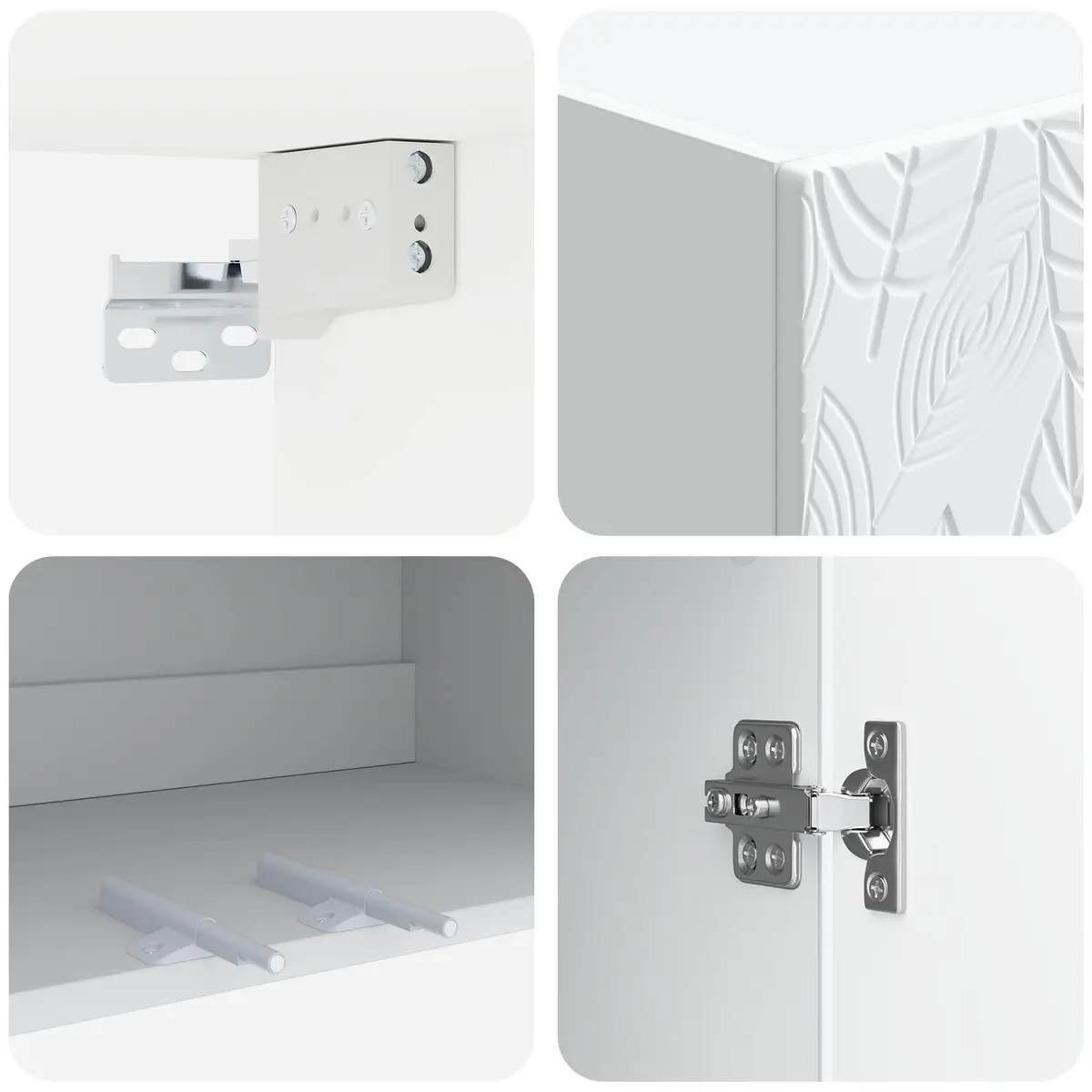 Wall-Mounted Storage Cabinet Organizer 59x31x60cm White Engineered Wood