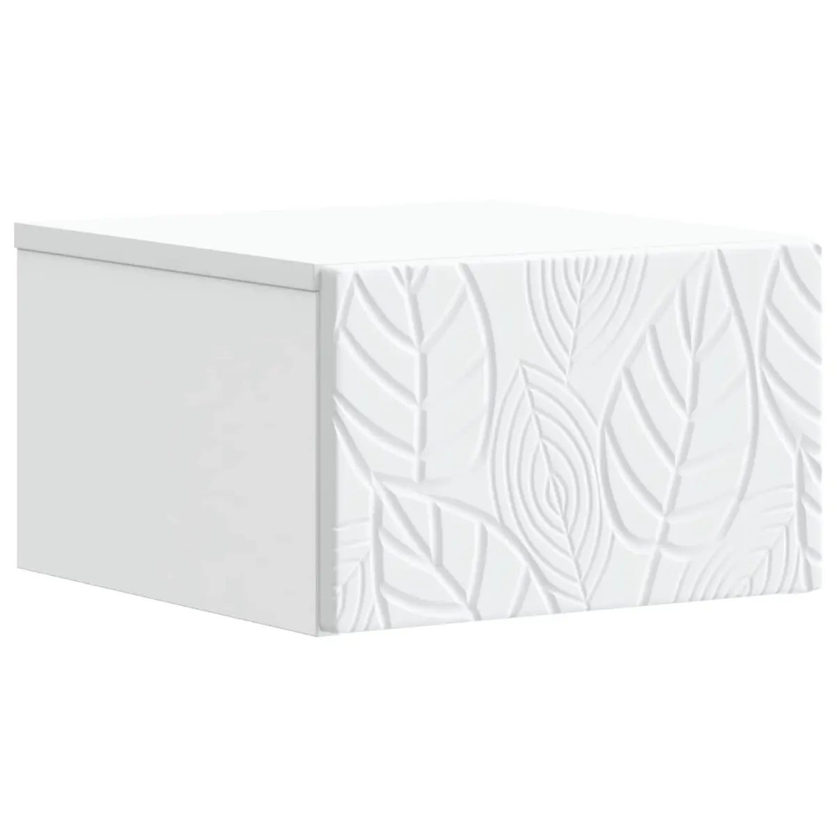 Wall-Mounted Side Table White Bedside Nightstand Modern Compact Storage Drawer